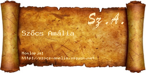 Szőcs Amália névjegykártya